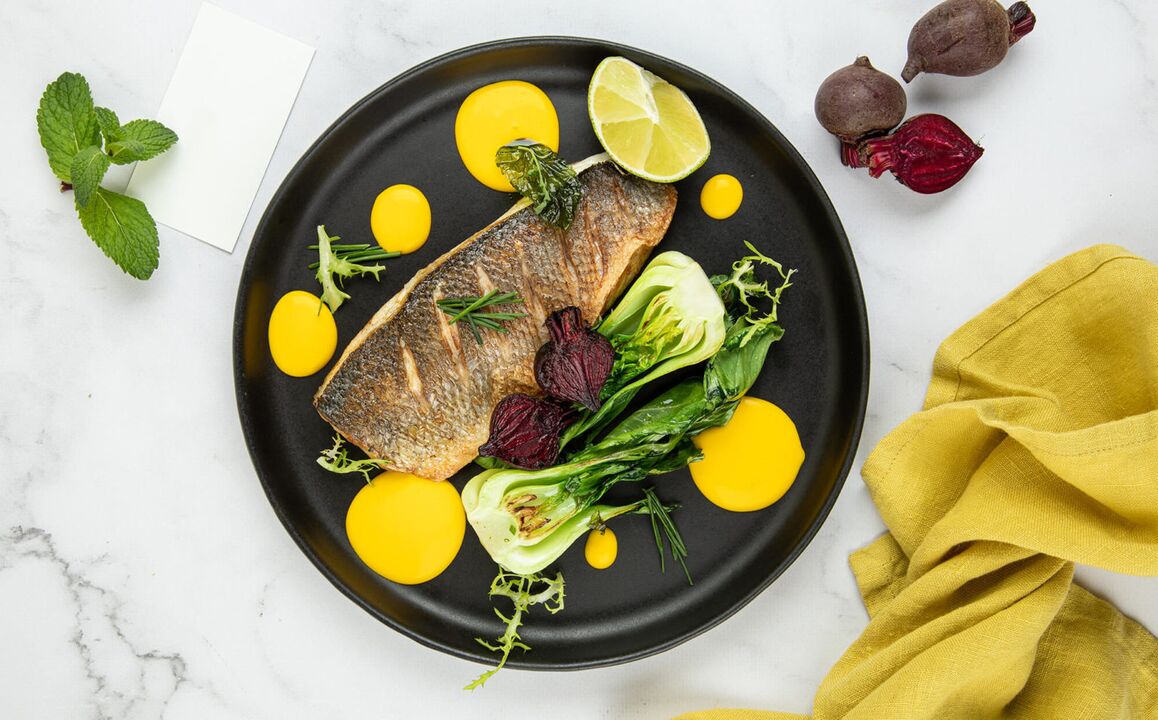 sea ​​bass fillet in a Mediterranean diet
